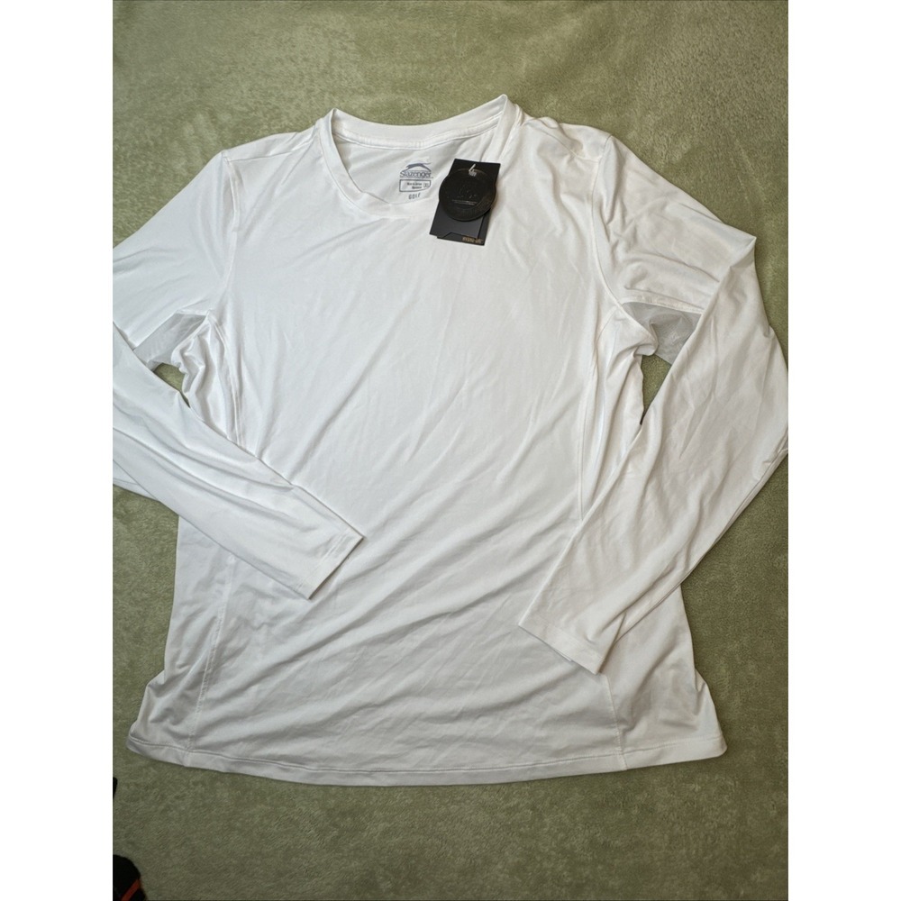 Women Slazenger Hydro-Dri UPF 50+ Tech Solid UV Crew Long Sleeve Shirt XL NWT